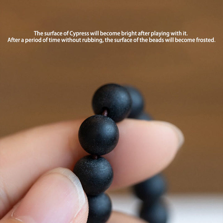 Braccialetto di guarigione Bodhi Lotus con doppio strato di cipresso tibetano Buddha Stones