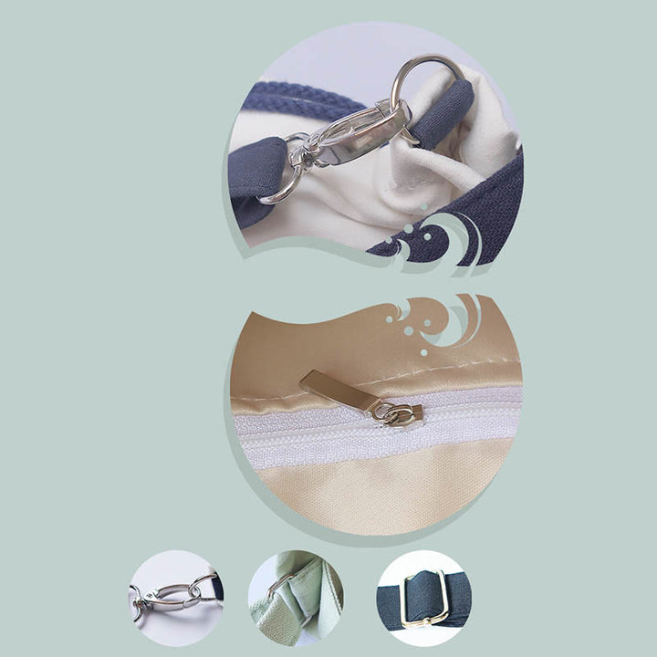 Borsa a tracolla in tela Buddha Stones, fiori di erba ricamati, fiori di ciliegio, borsa a tracolla