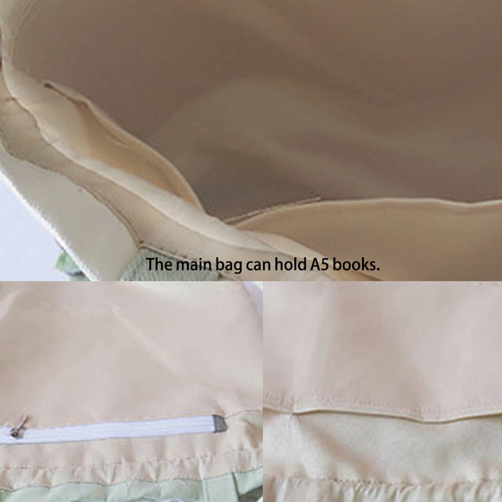 Borsa a tracolla in tela Buddha Stones, fiori di erba ricamati, fiori di ciliegio, borsa a tracolla