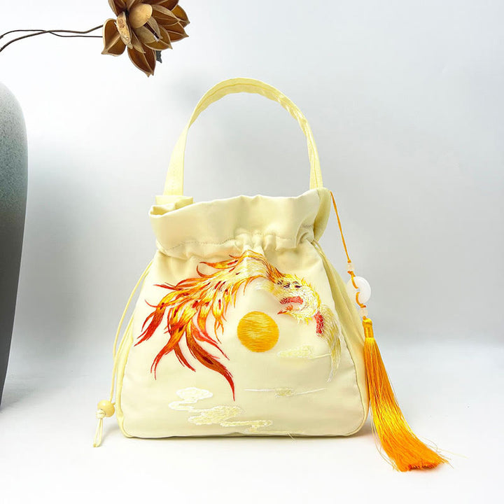 Buddha Stones Suzhou Ricamo Coniglio Loto Epiphyllum Peonia Magnolia Tote Borsa a tracolla Borsa a tracolla Borsa a mano