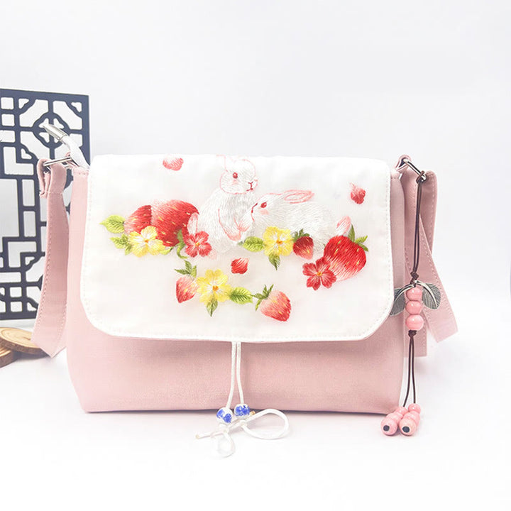 Buddha Stones Ricamato Camelia Epiphyllum Gardenia Sakura Fiori Borsa a Tracolla Borsa a Tracolla Borsa per Cellulare