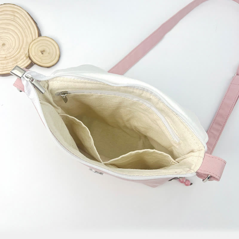 Buddha Stones Ricamato Camelia Epiphyllum Gardenia Sakura Fiori Borsa a Tracolla Borsa a Tracolla Borsa per Cellulare