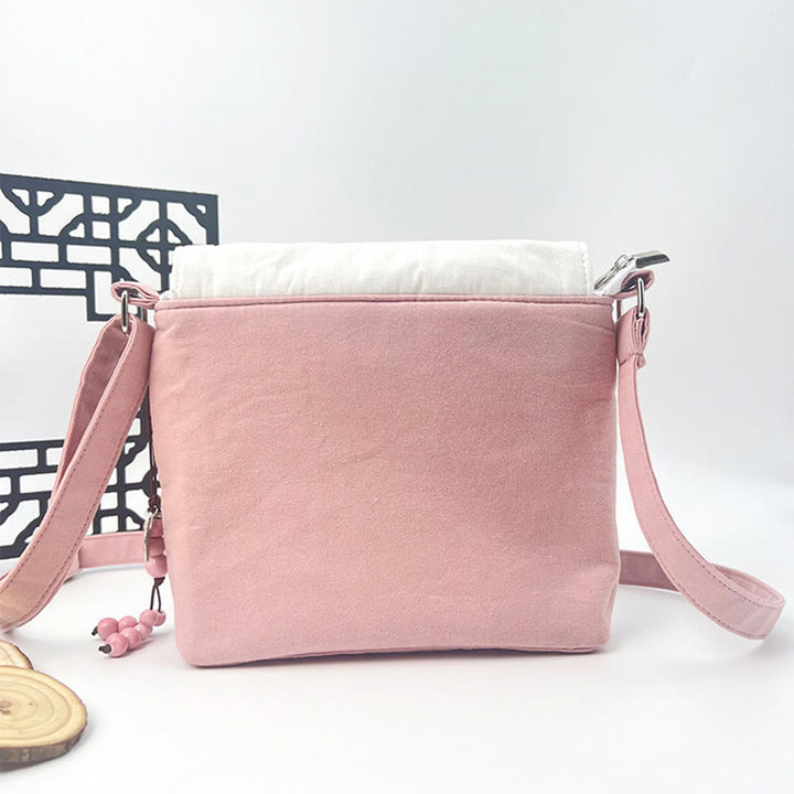 Buddha Stones Ricamato Camelia Epiphyllum Gardenia Sakura Fiori Borsa a Tracolla Borsa a Tracolla Borsa per Cellulare