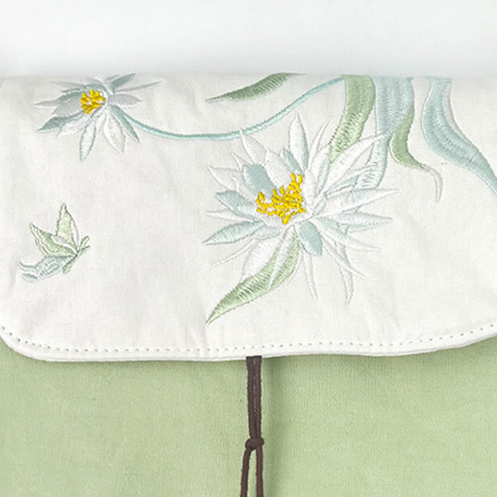 Buddha Stones Ricamato Camelia Epiphyllum Gardenia Sakura Fiori Borsa a Tracolla Borsa a Tracolla Borsa per Cellulare