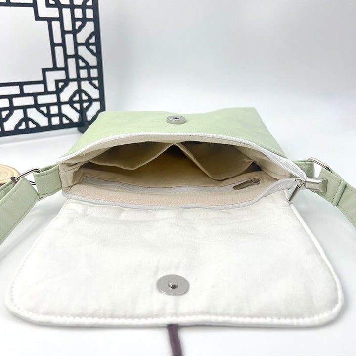 Buddha Stones Ricamato Camelia Epiphyllum Gardenia Sakura Fiori Borsa a Tracolla Borsa a Tracolla Borsa per Cellulare