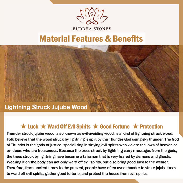 Buddha Stones Naturale Fulmine Colpito Giuggiola Legno PiXiu Moneta di Rame Collana Pendente Portafortuna