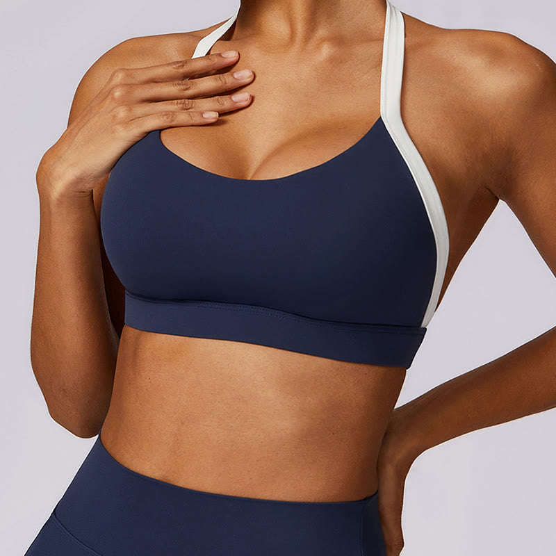 Buddha Stones reggiseno con scollo all'americana tinta unita, manica lunga, canotta corta, pantaloni, sport, fitness, palestra, yoga, outfit