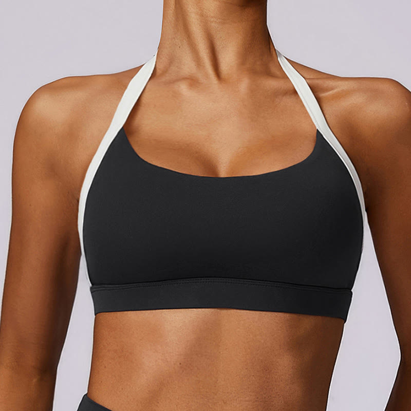 Buddha Stones reggiseno con scollo all'americana tinta unita, manica lunga, canotta corta, pantaloni, sport, fitness, palestra, yoga, outfit