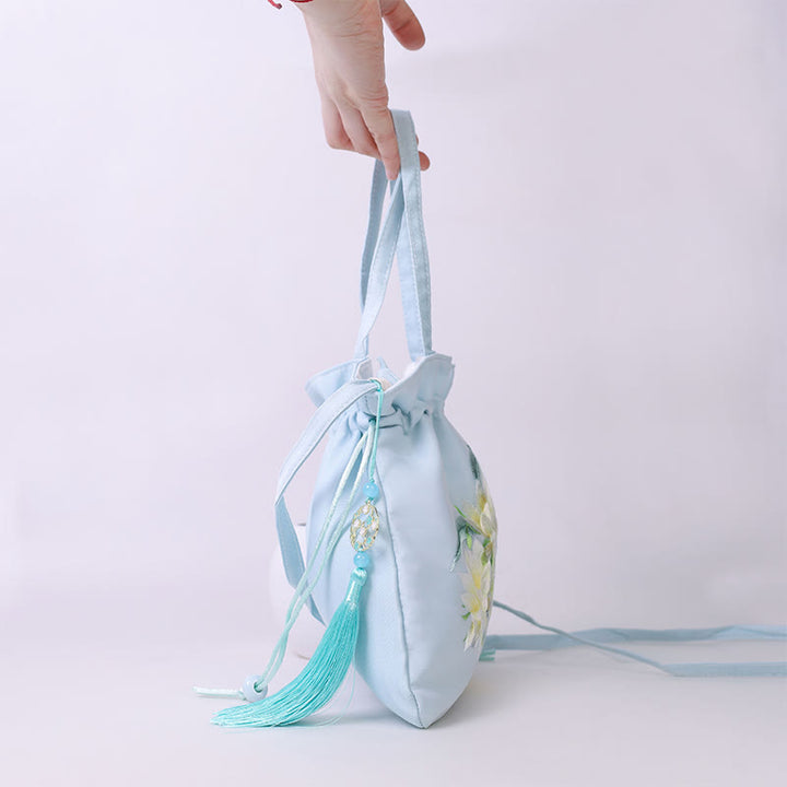 Buddha Stones Suzhou Ricamo Loto Cervo Epiphyllum Peonia Coniglio Cotone Lino Tote Borsa A Tracolla Borsa A Tracolla Borsa A Mano