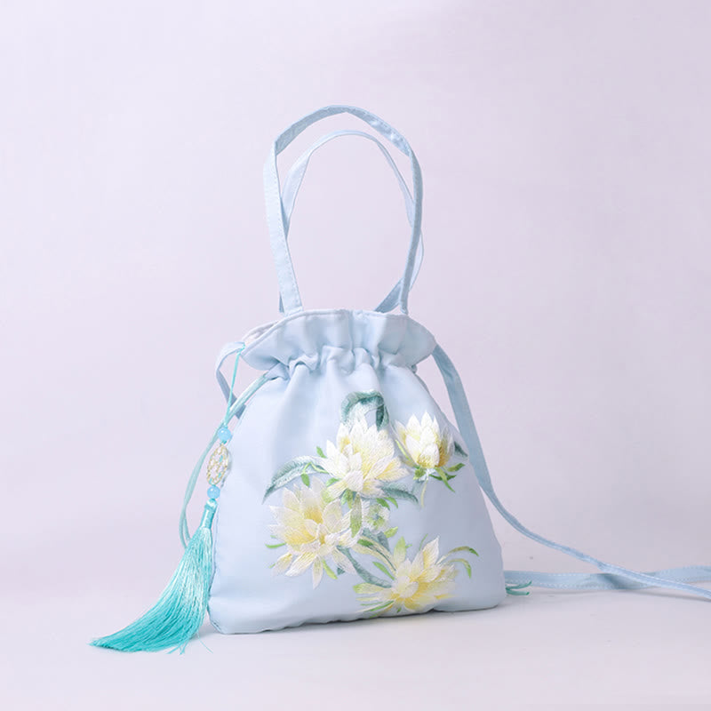 Buddha Stones Suzhou Ricamo Loto Cervo Epiphyllum Peonia Coniglio Cotone Lino Tote Borsa A Tracolla Borsa A Tracolla Borsa A Mano