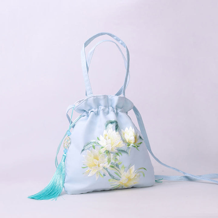 Buddha Stones Suzhou Ricamo Loto Cervo Epiphyllum Peonia Coniglio Cotone Lino Tote Borsa A Tracolla Borsa A Tracolla Borsa A Mano