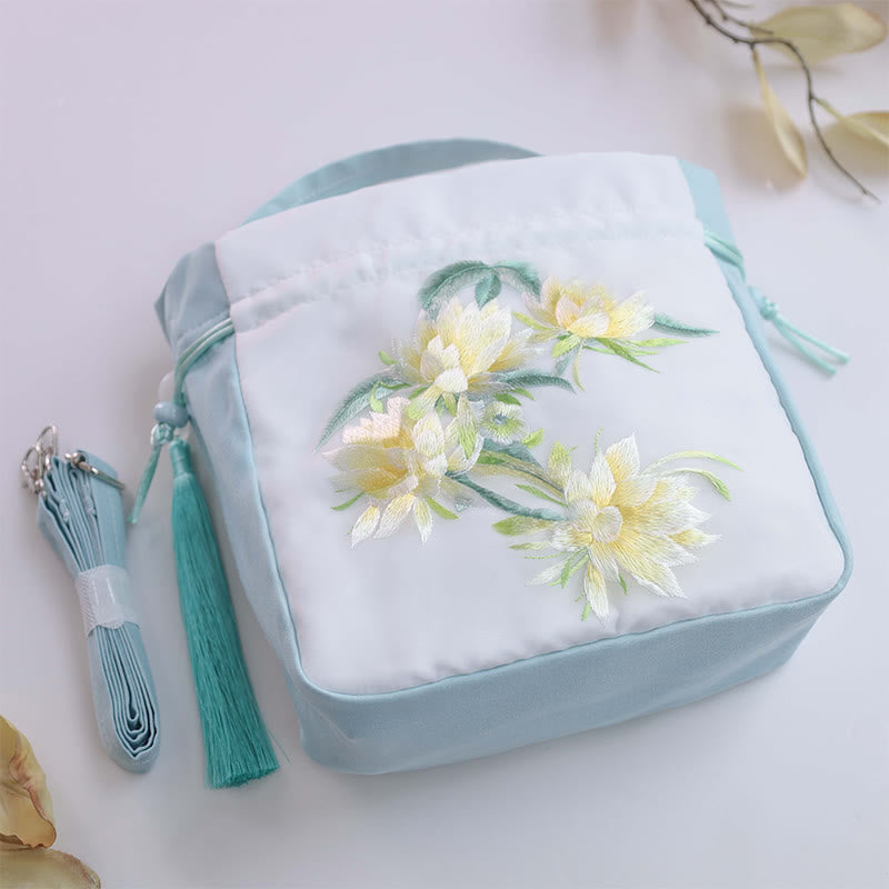 Buddha Stones Suzhou Ricamo Coniglio Loto Epiphyllum Peonia Magnolia Tote Borsa a tracolla Borsa a tracolla Borsa a mano