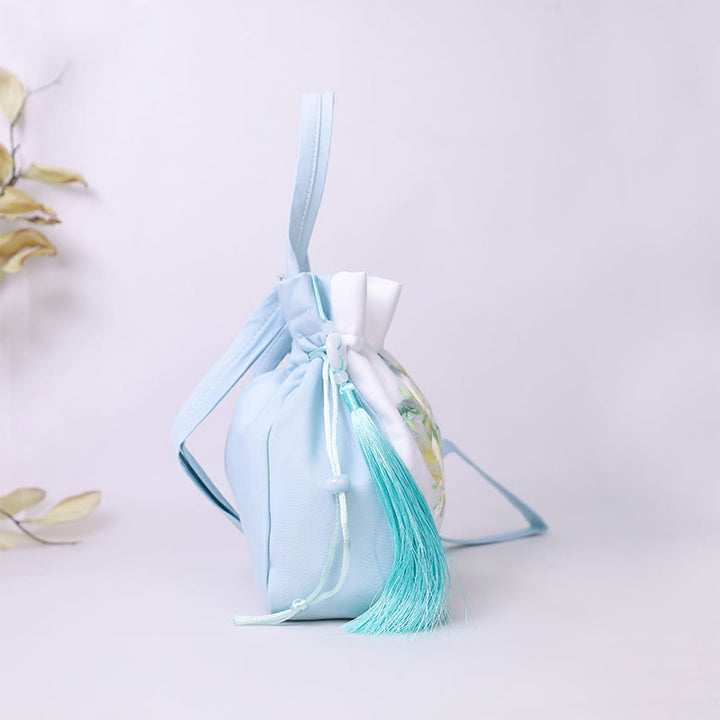 Buddha Stones Suzhou Ricamo Coniglio Loto Epiphyllum Peonia Magnolia Tote Borsa a tracolla Borsa a tracolla Borsa a mano