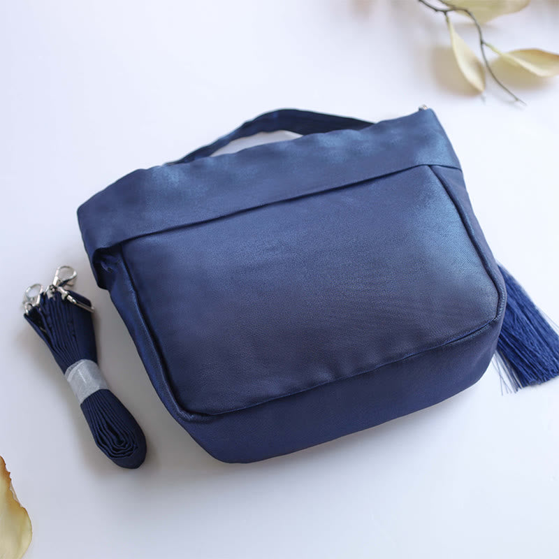 Buddha Stones Suzhou Ricamo Camelia Magnolia Peonia Loto Seta Tote Borsa a Tracolla Borsa a Tracolla Borsa a Mano