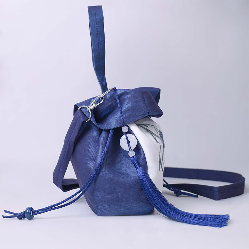 Buddha Stones Suzhou Ricamo Camelia Magnolia Peonia Loto Seta Tote Borsa a Tracolla Borsa a Tracolla Borsa a Mano