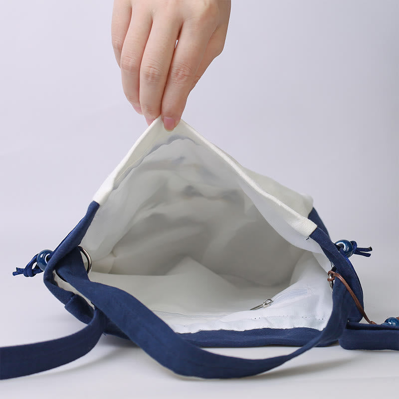 Buddha Stones Suzhou Ricamo Camelia Magnolia Peonia Loto Seta Tote Borsa a Tracolla Borsa a Tracolla Borsa a Mano