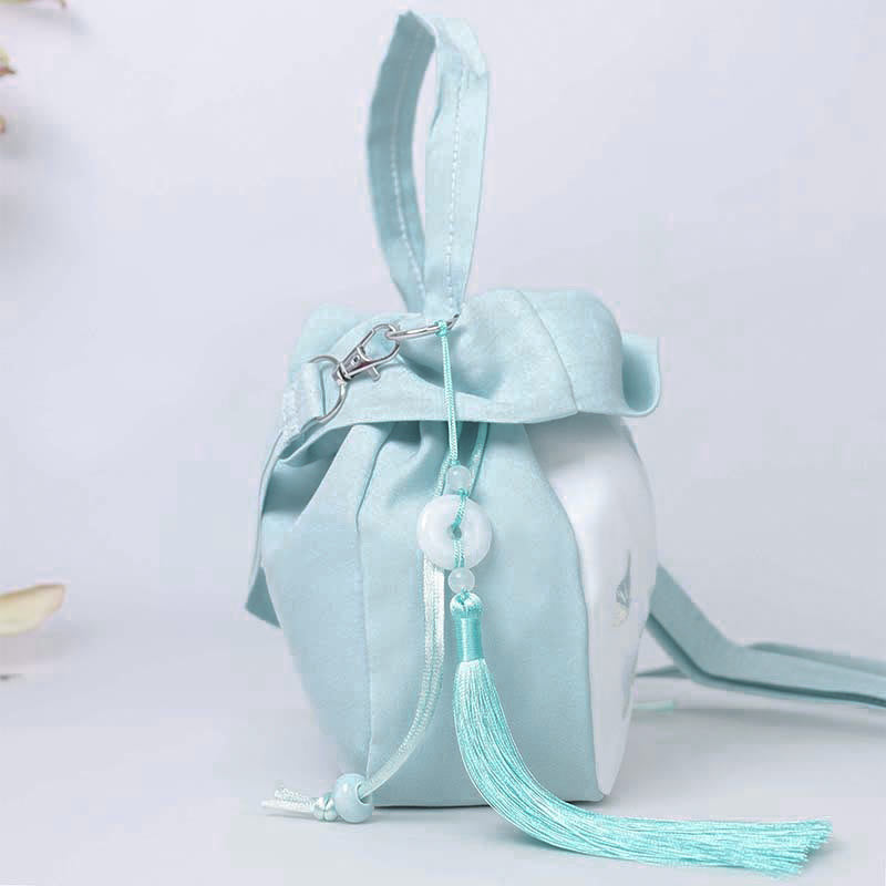 Buddha Stones Suzhou Ricamo Lotus Epiphyllum Magnolia Cotone Lino Tote Borsa A Tracolla Borsa A Mano