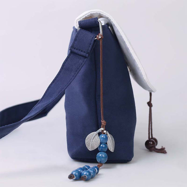 Buddha Stones Ricamato Camelia Epiphyllum Gardenia Sakura Fiori Borsa a Tracolla Borsa a Tracolla Borsa per Cellulare