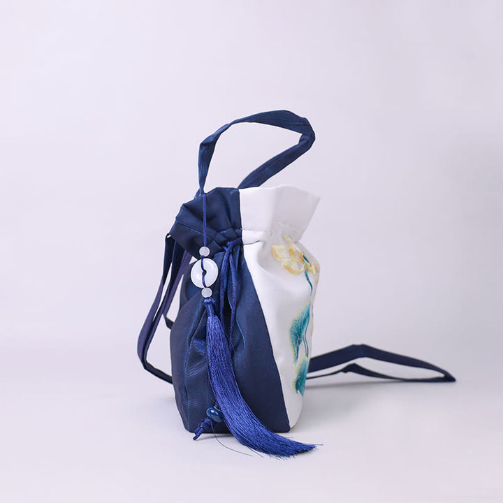 Buddha Stones Suzhou Ricamo Coniglio Loto Epiphyllum Peonia Magnolia Tote Borsa a tracolla Borsa a tracolla Borsa a mano