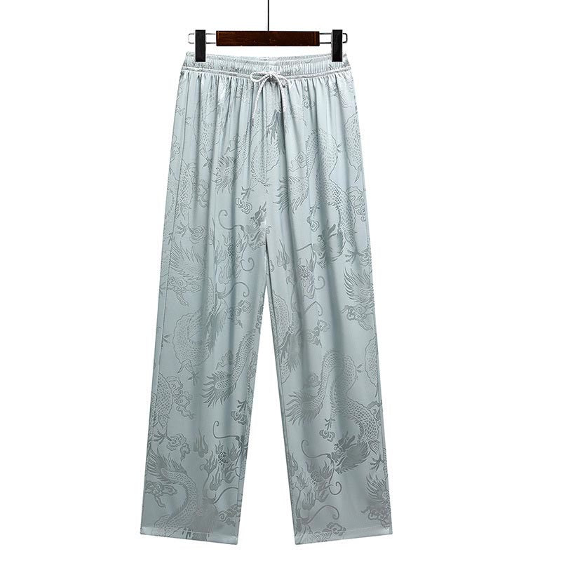 Buddha Stones Modello di drago Abito Tang Hanfu Uniforme tradizionale Maniche corte Pantaloni Abbigliamento Set da uomo - image 7