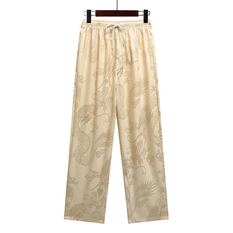 Buddha Stones Modello di drago Abito Tang Hanfu Uniforme tradizionale Maniche corte Pantaloni Abbigliamento Set da uomo - image 15