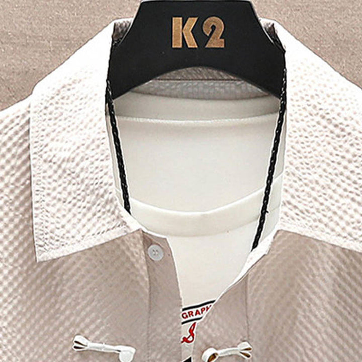 Set da uomo con pantaloncini a maniche corte con motivo a gazze e paesaggio Buddha Stones alberi di cocco - image 17