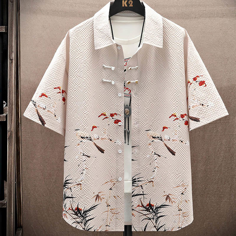 Set da uomo con pantaloncini a maniche corte con motivo a gazze e paesaggio Buddha Stones alberi di cocco - image 15