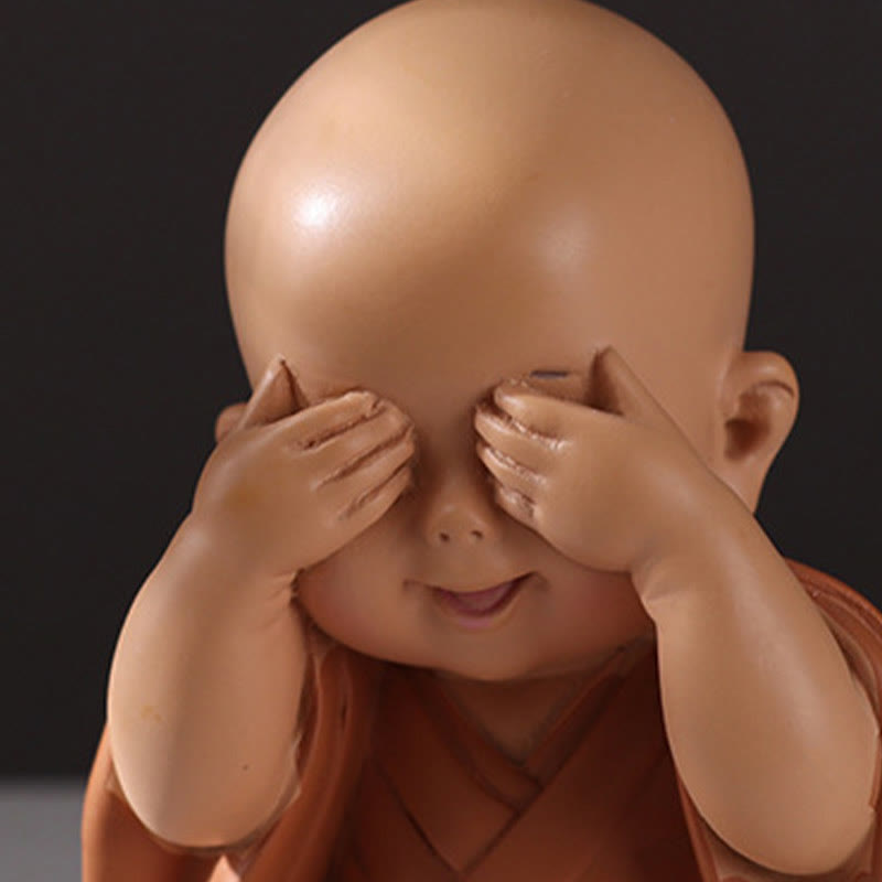 Buddha Stones Piccole Mini Meditazione Monaco Prega Serenità Resina Decorazione per la casa