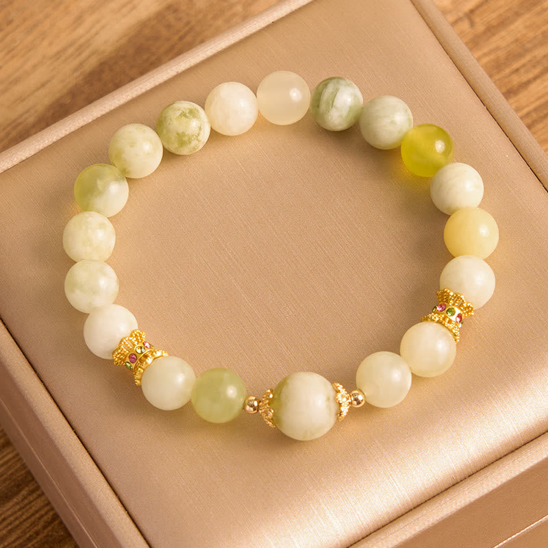 Bracciale Buddha Stones Green Grape Color Jade Abundance