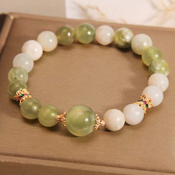 Bracciale Buddha Stones Green Grape Color Jade Abundance