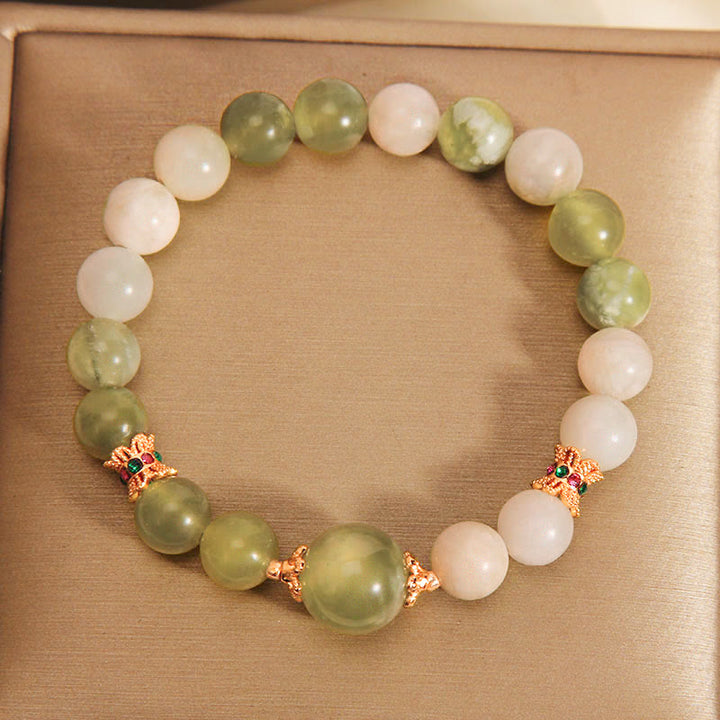 Bracciale Buddha Stones Green Grape Color Jade Abundance