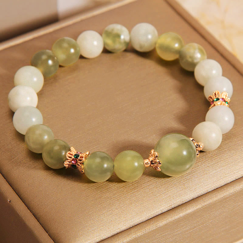 Bracciale Buddha Stones Green Grape Color Jade Abundance