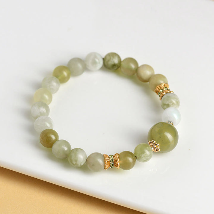 Bracciale Buddha Stones Green Grape Color Jade Abundance