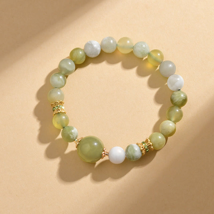 Bracciale Buddha Stones Green Grape Color Jade Abundance