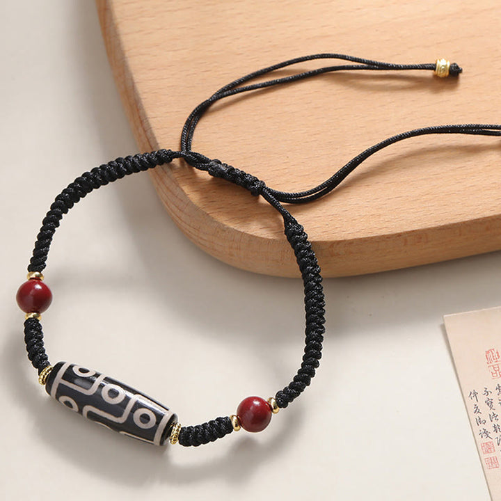 Braccialetto di protezione con perline Dzi a nove occhi tibetane fatte a mano Buddha Stones