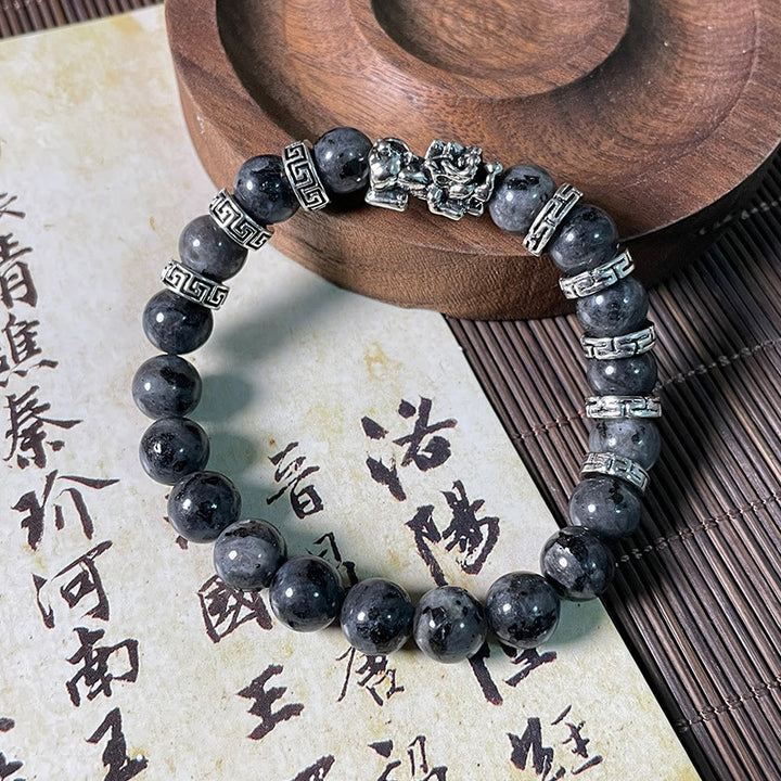 Braccialetto Buddha Stones Black Glitter Stone PiXiu Power