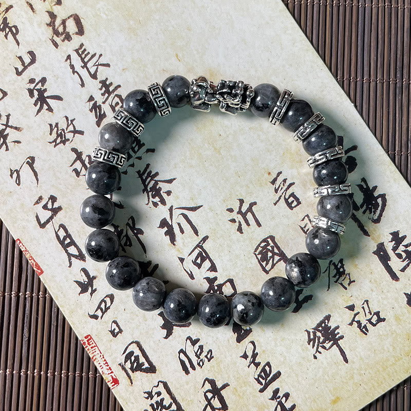 Braccialetto Buddha Stones Black Glitter Stone PiXiu Power