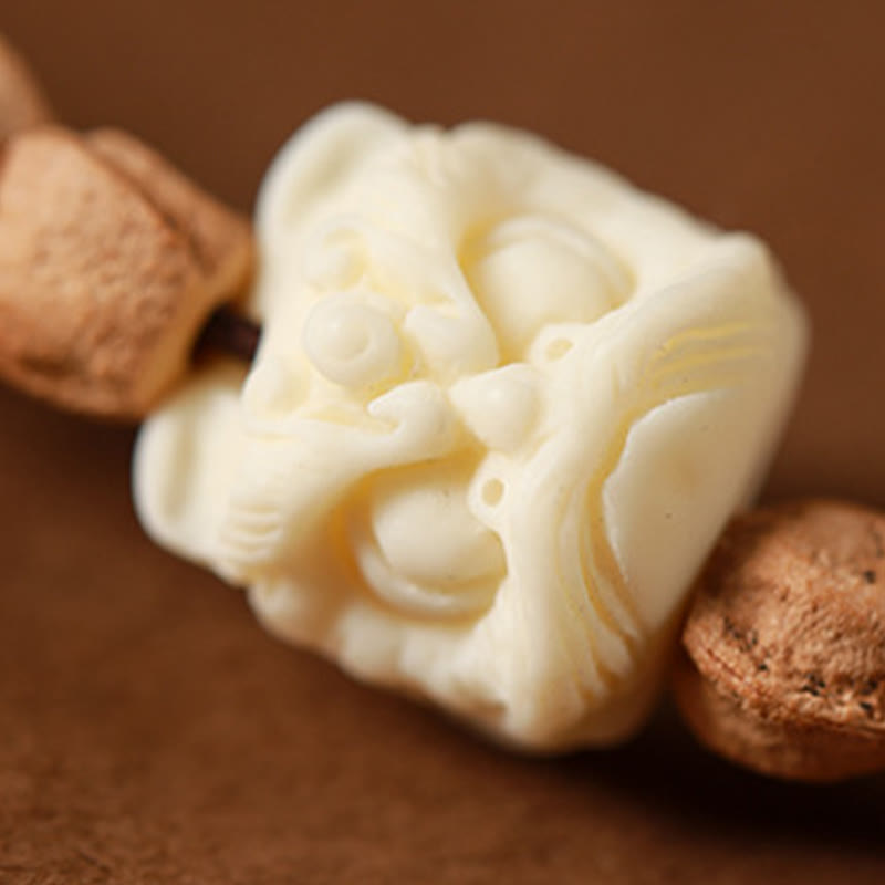 Buddha Stones 108 Perle Bodhi Seed Agata Rossa Testa di Cervo Bracciale Mala della Saggezza