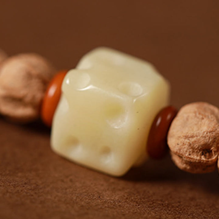 Buddha Stones 108 Perle Bodhi Seed Agata Rossa Testa di Cervo Bracciale Mala della Saggezza