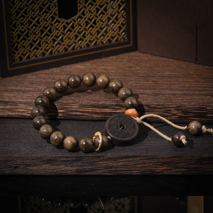 Braccialetto Buddha Stones Ebony Wood Mountain Ghosts Spendi Soldi Equilibrio