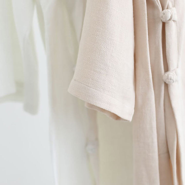 Buddha Stones 2 pezzi scollo a V da uomo manica lunga camicia top pantaloni meditazione zen tai chi cotone lino abbigliamento set - image 19