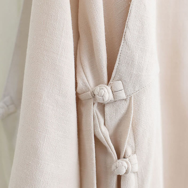 Buddha Stones 2 pezzi scollo a V da uomo manica lunga camicia top pantaloni meditazione zen tai chi cotone lino abbigliamento set - image 18