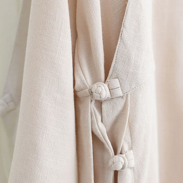 Buddha Stones 2 pezzi scollo a V da uomo manica lunga camicia top pantaloni meditazione zen tai chi cotone lino abbigliamento set - image 18