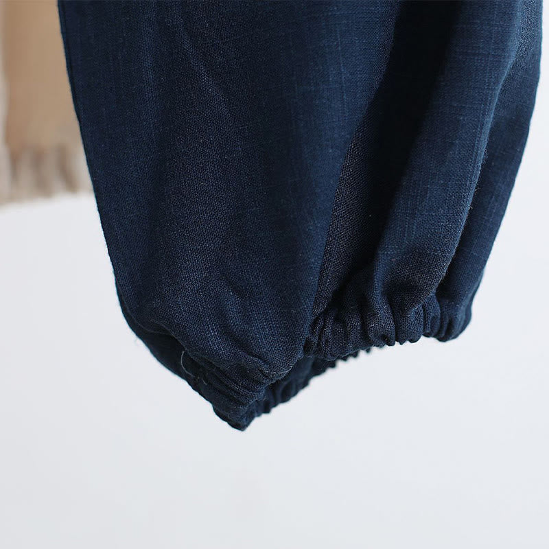 Buddha Stones 2 pezzi scollo a V da uomo manica lunga camicia top pantaloni meditazione zen tai chi cotone lino abbigliamento set - image 42