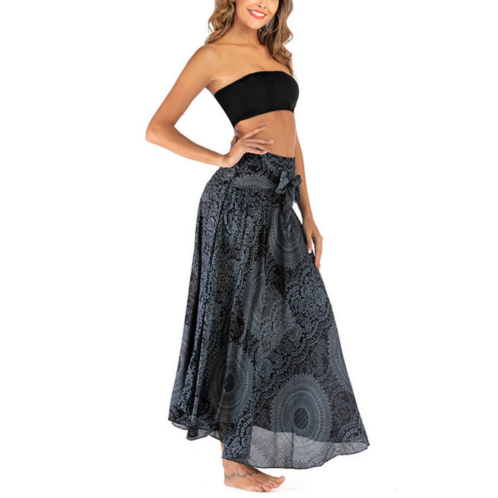 Buddha Stones Due stili indossano Boho Compass Rose Flower Skirt Dress - image 46