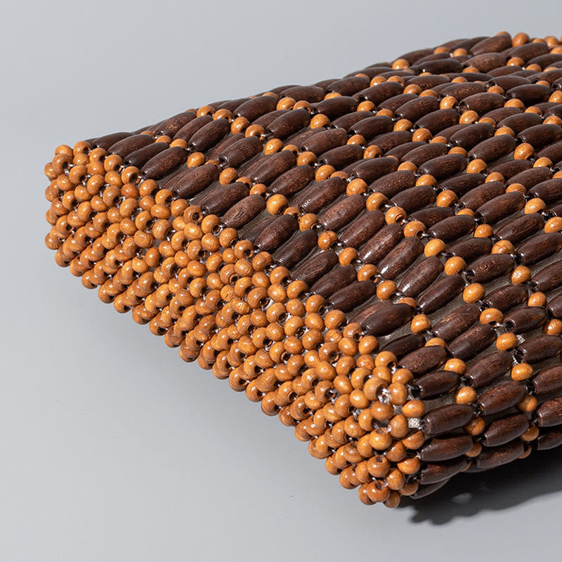 Borsa a mano con perline di legno intrecciate a mano Buddha Stones