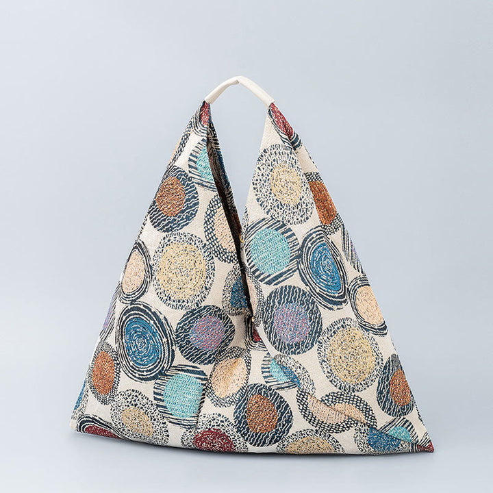 Borsa a tracolla triangolo sottobraccio con stampa a strisce leopardate, motivo : Buddha Stones , geometria, fiori di tigre