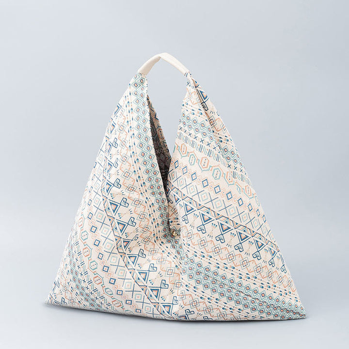 Borsa a tracolla triangolo sottobraccio con stampa a strisce leopardate, motivo : Buddha Stones , geometria, fiori di tigre