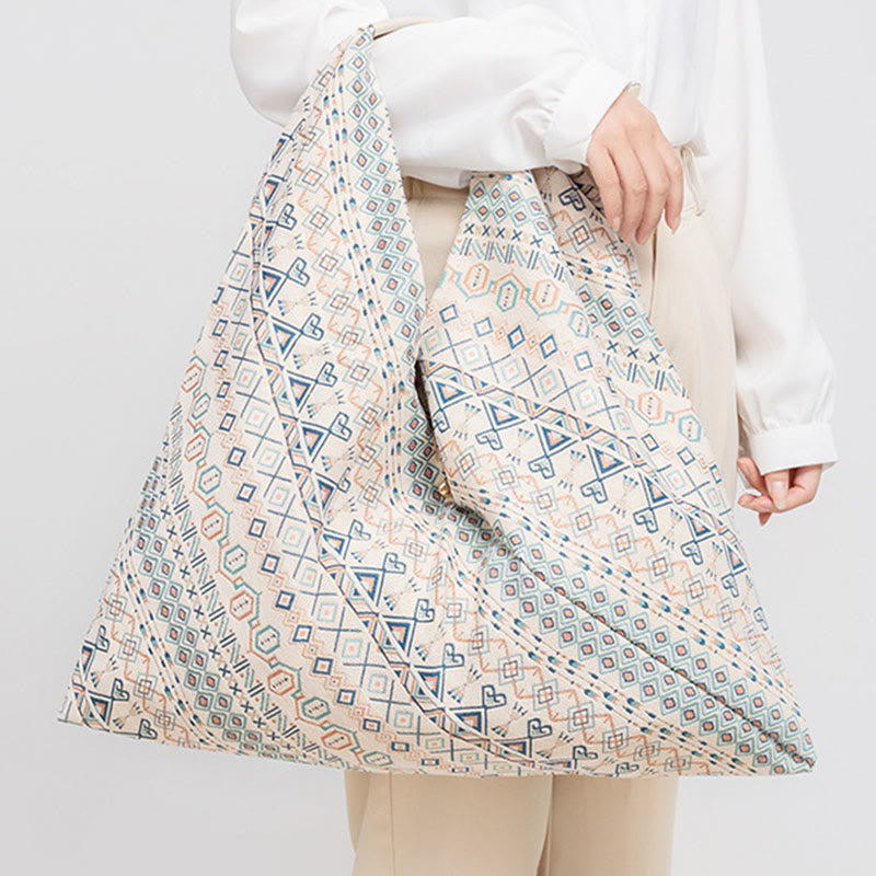 Borsa a tracolla triangolo sottobraccio con stampa a strisce leopardate, motivo : Buddha Stones , geometria, fiori di tigre