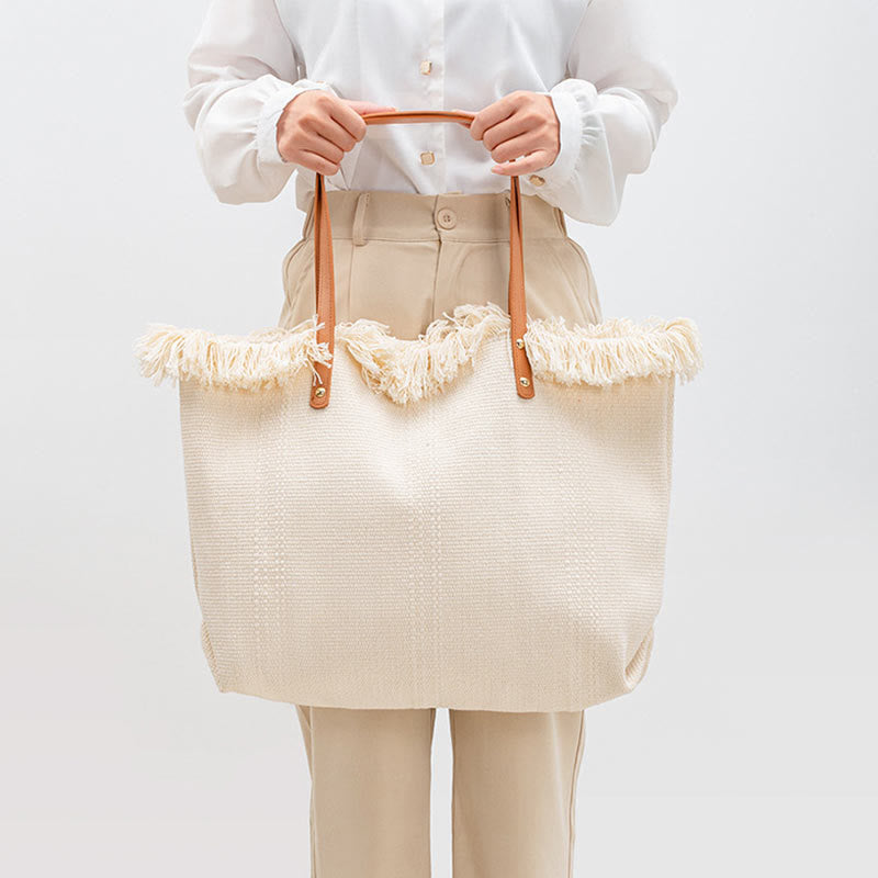 Borsa a tracolla in tela con nappe tinta unita e grande capacità Buddha Stones